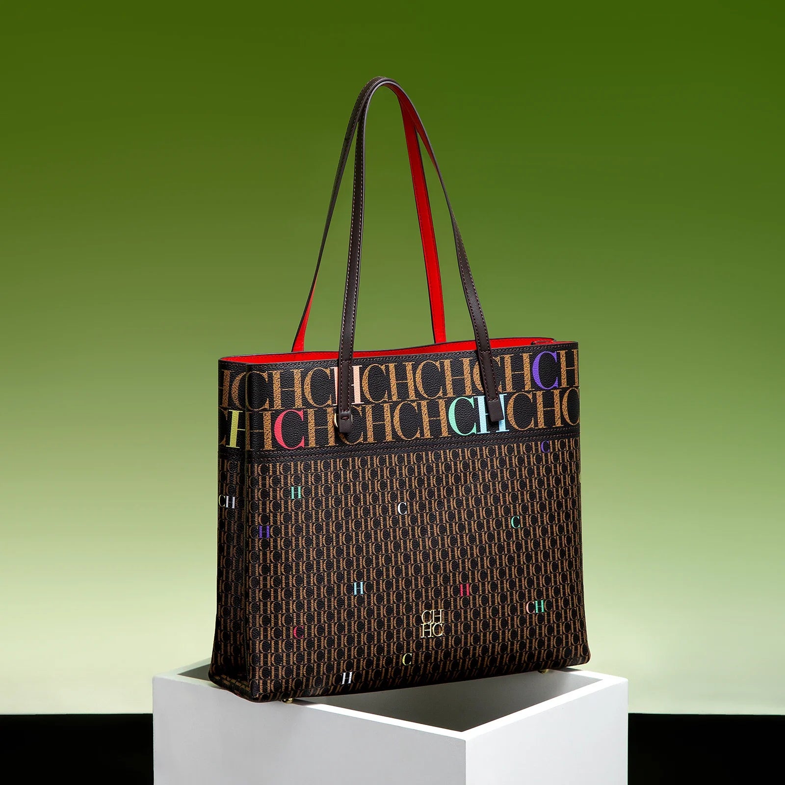 Exquisite Leather Women's Bag with Letter Printing Large Capacity Durable Elegant Fashionable and Casual Women's Shoulder Bag with Base