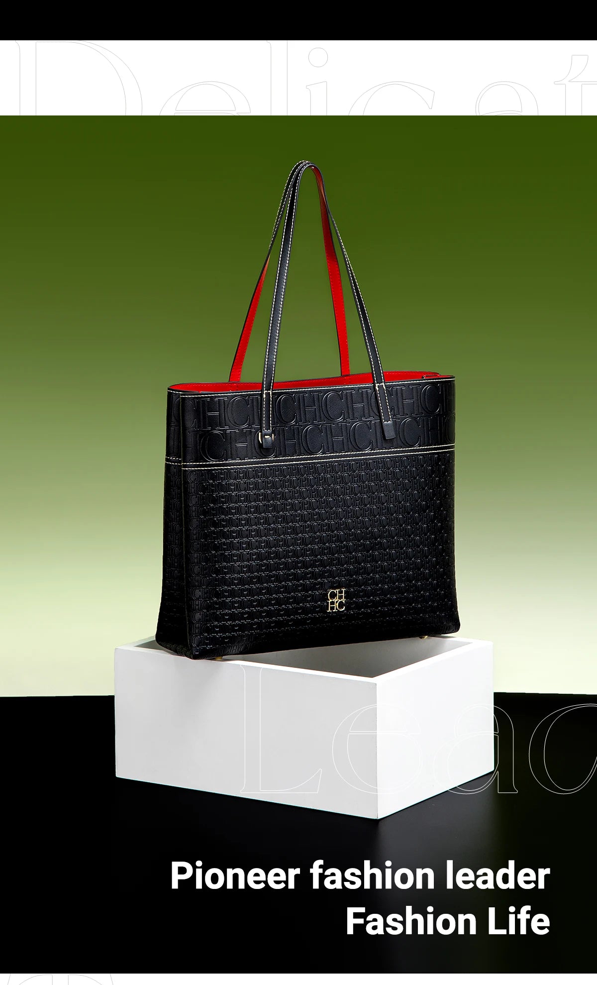 Exquisite Leather Women's Bag with Letter Printing Large Capacity Durable Elegant Fashionable and Casual Women's Shoulder Bag with Base