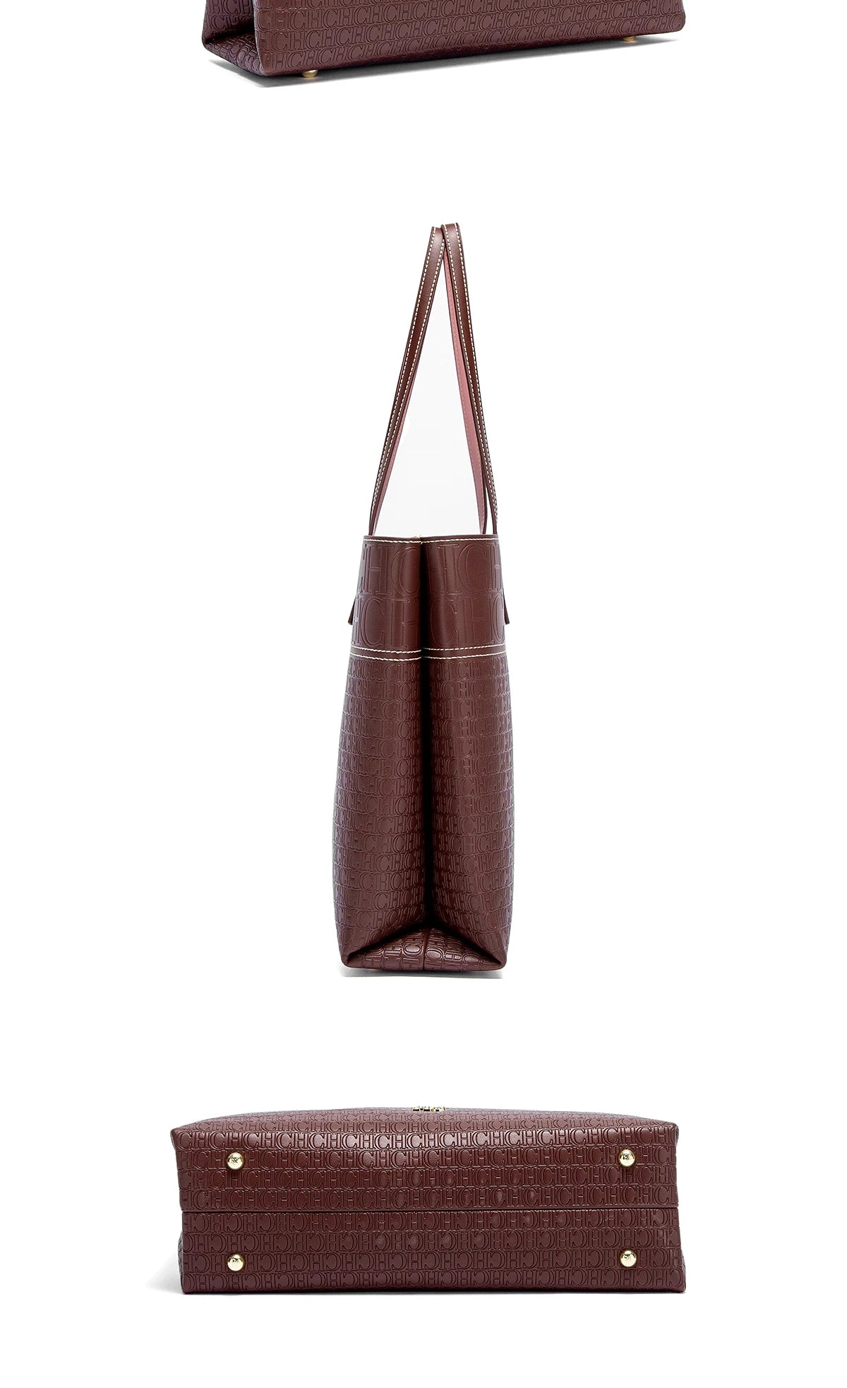 Exquisite Leather Women's Bag with Letter Printing Large Capacity Durable Elegant Fashionable and Casual Women's Shoulder Bag with Base