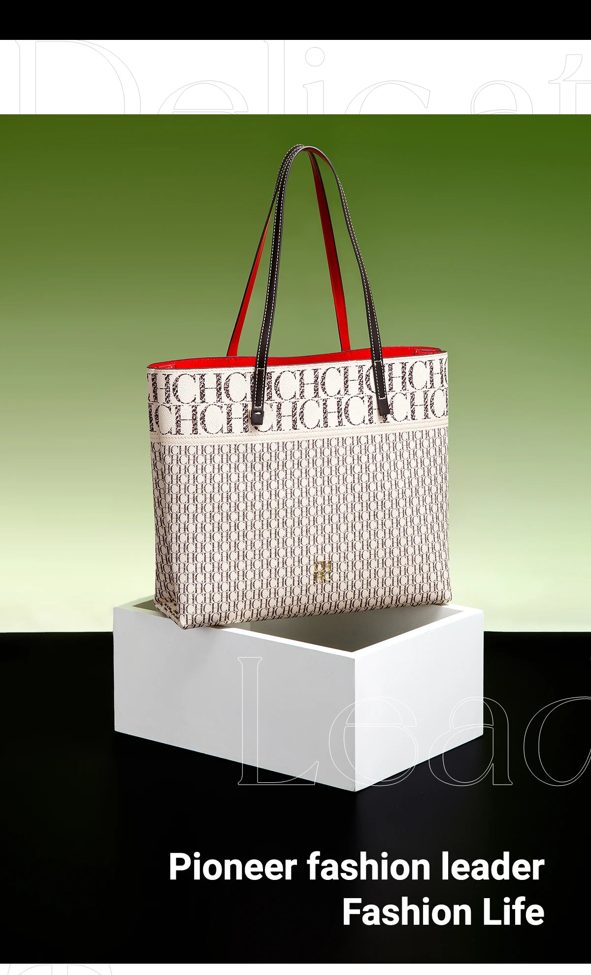 Exquisite Leather Women's Bag with Letter Printing Large Capacity Durable Elegant Fashionable and Casual Women's Shoulder Bag with Base