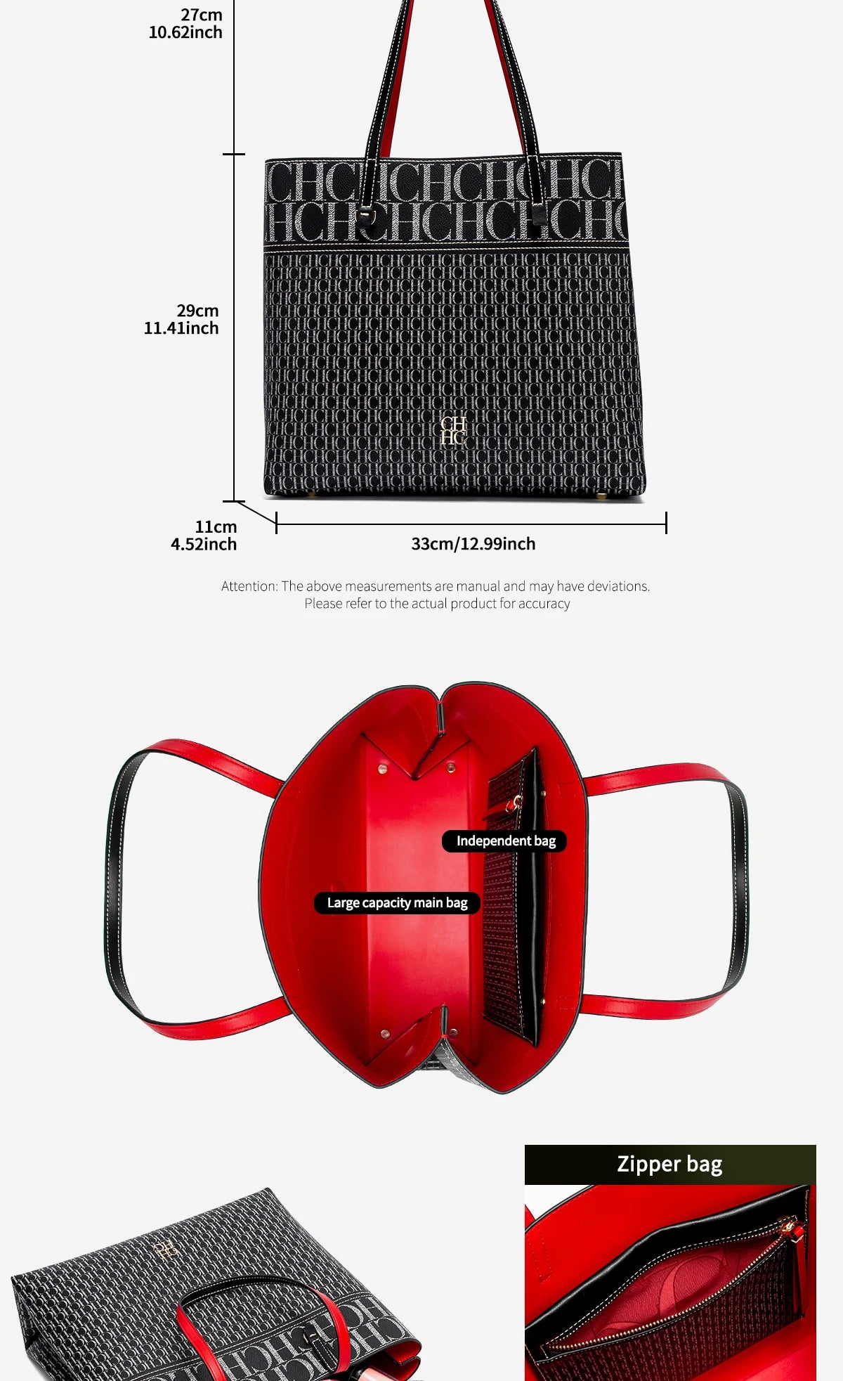 Exquisite Leather Women's Bag with Letter Printing Large Capacity Durable Elegant Fashionable and Casual Women's Shoulder Bag with Base