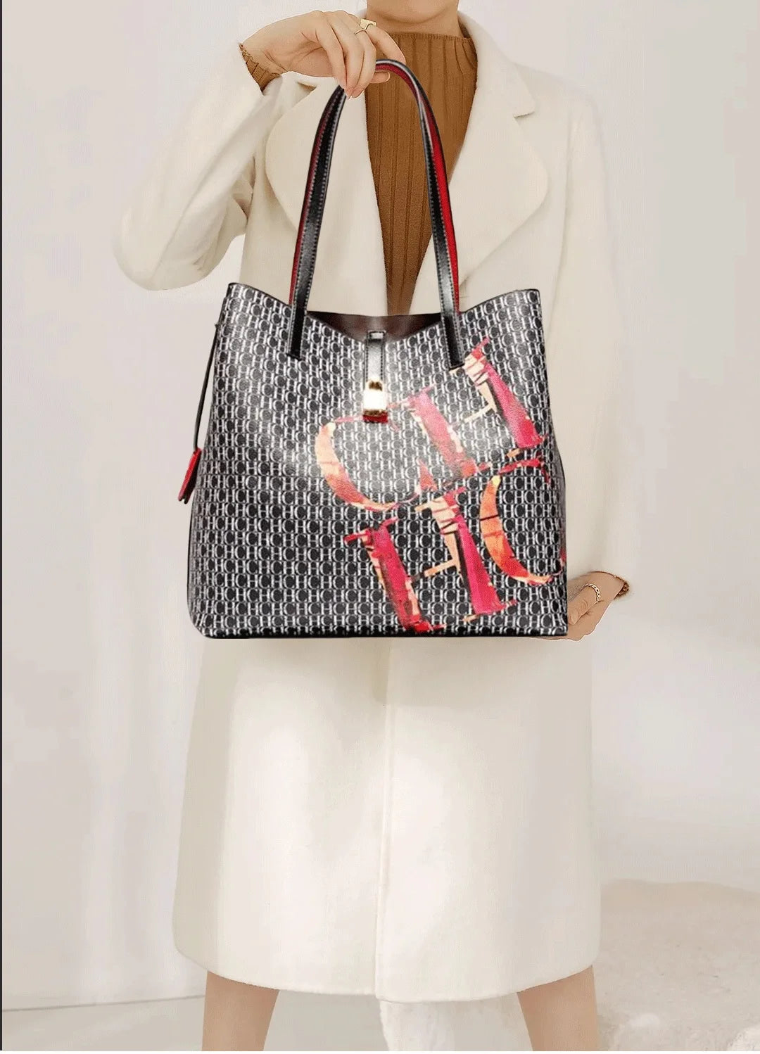 Exquisite High-quality Light Luxury Classic Letter Printed Large Capacity Women's Handbag High-quality Temperament Women's Handbag
