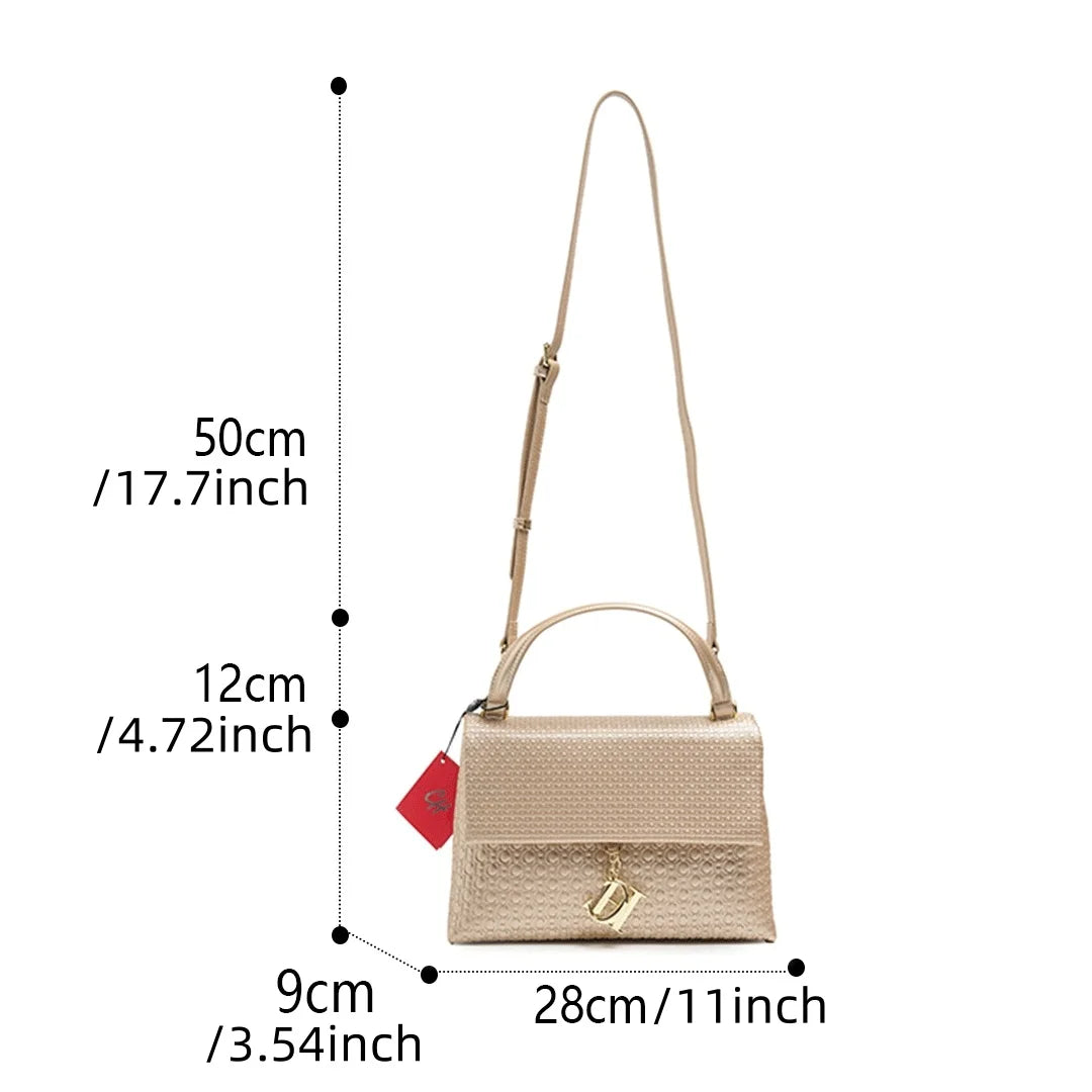 Exquisite Solid Color Brand Classic Letter Logo Buckle Women's Handbag Large Capacity High-quality Women's Elegant Lightweight Luxury Handbag
