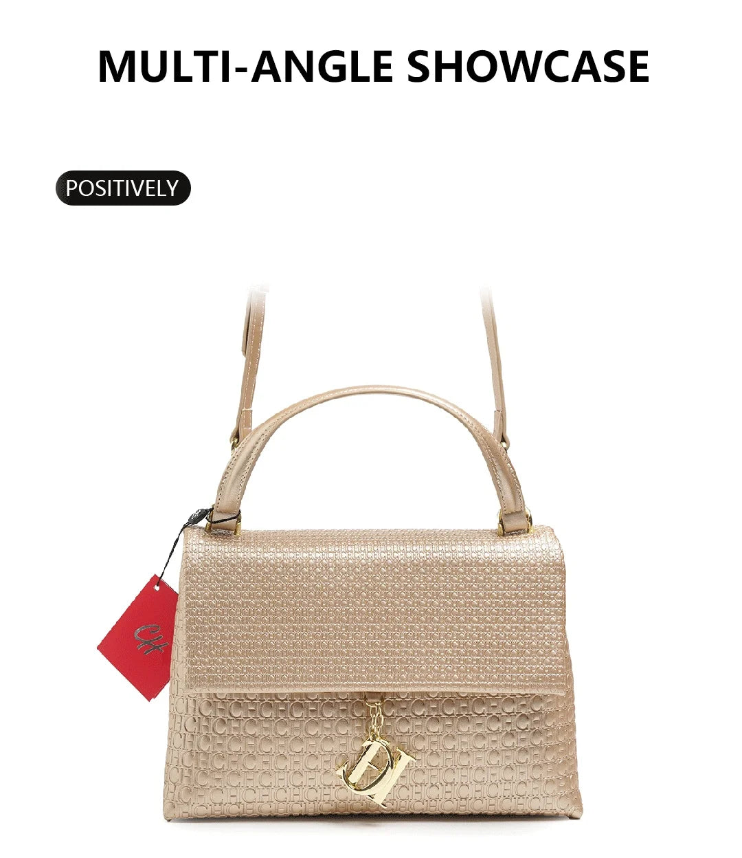 Exquisite Solid Color Brand Classic Letter Logo Buckle Women's Handbag Large Capacity High-quality Women's Elegant Lightweight Luxury Handbag