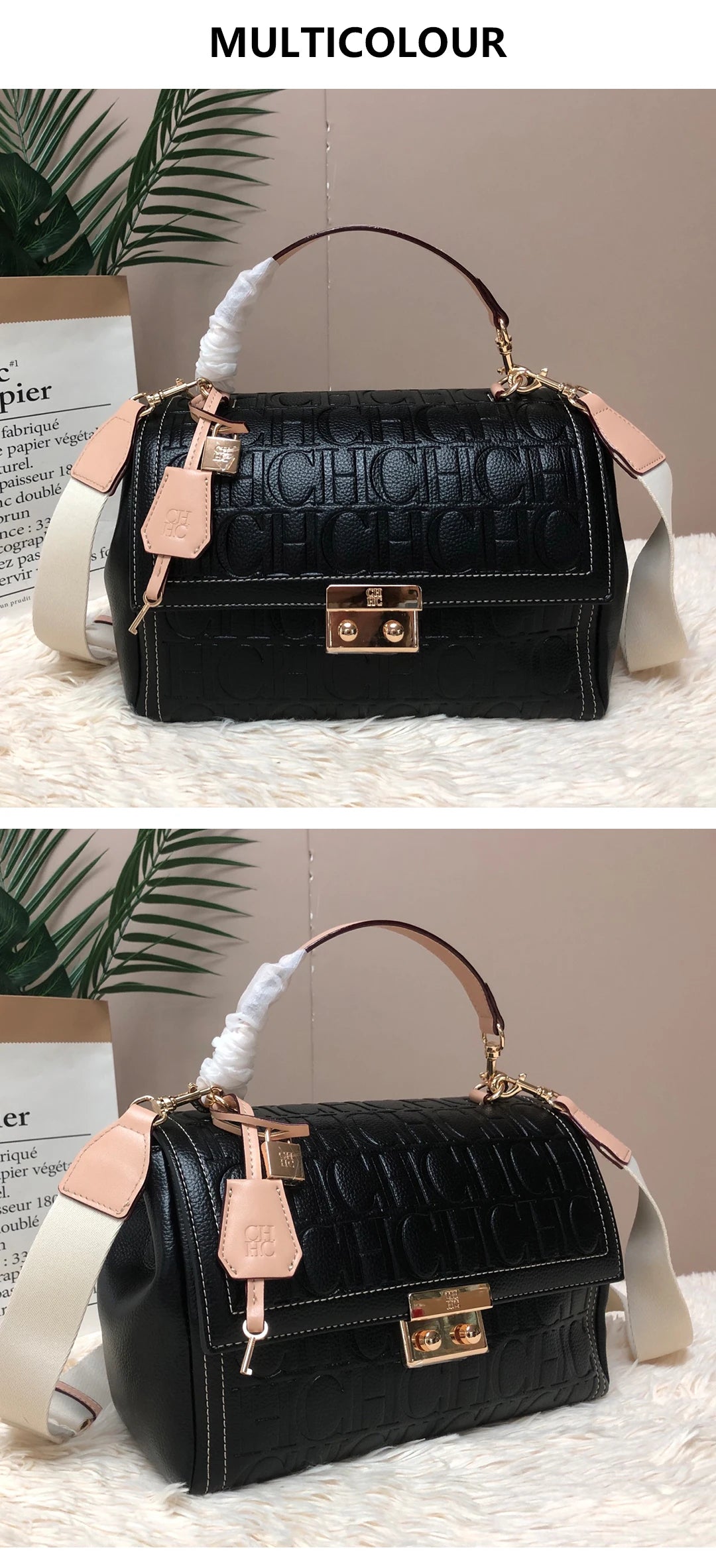 Exquisite Multifunctional Women's Handbag with High-quality PU Material Zipper Lock Fashionable and Exquisite Large Capacity Printing Commuting Women's Handbag