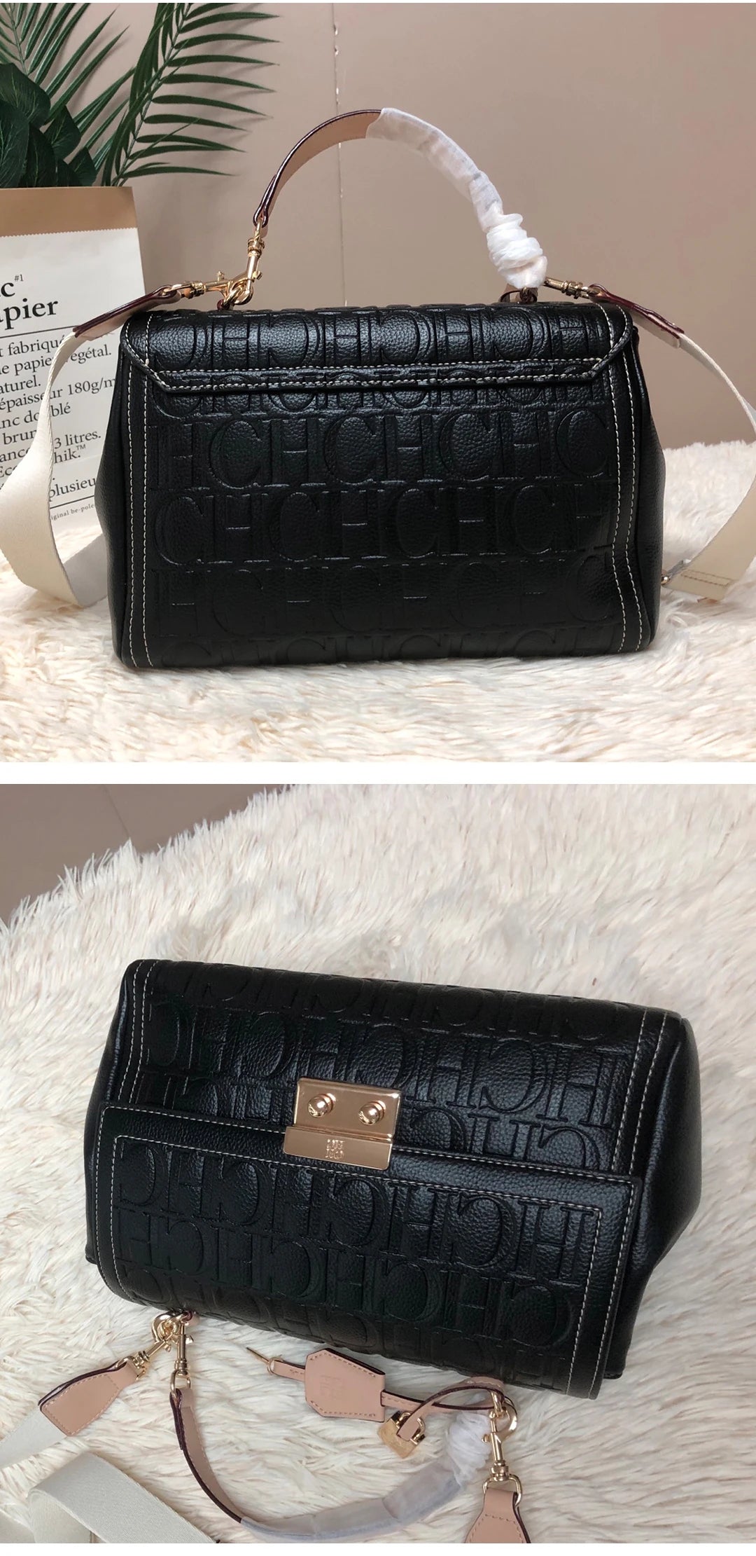 Exquisite Multifunctional Women's Handbag with High-quality PU Material Zipper Lock Fashionable and Exquisite Large Capacity Printing Commuting Women's Handbag