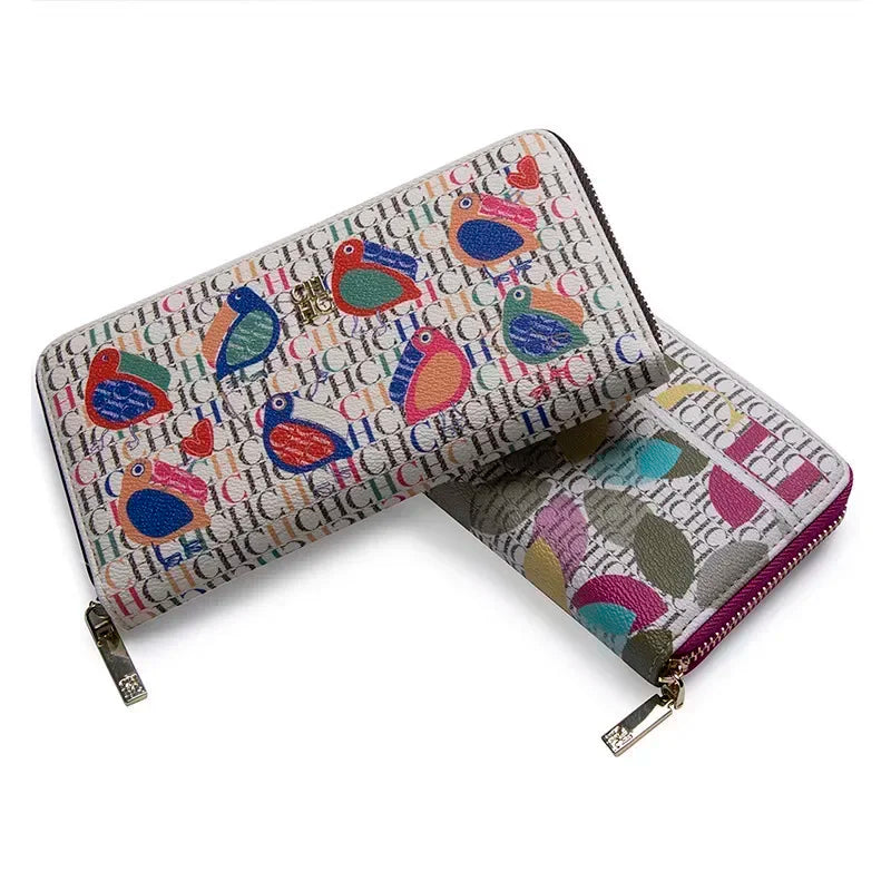 Exquisite Multi-color Women's Wallet Print Design Fashionable Classic Women's Wallet Solid Color Design High-quality Card Holder