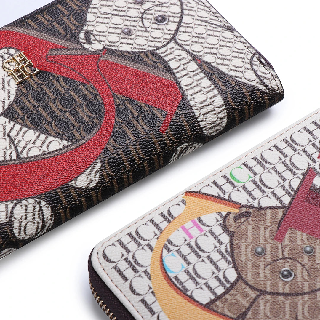 Exquisite Multi-color Women's Wallet Print Design Fashionable Classic Women's Wallet Solid Color Design High-quality Card Holder