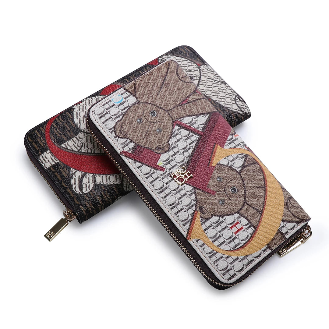 Exquisite Multi-color Women's Wallet Print Design Fashionable Classic Women's Wallet Solid Color Design High-quality Card Holder
