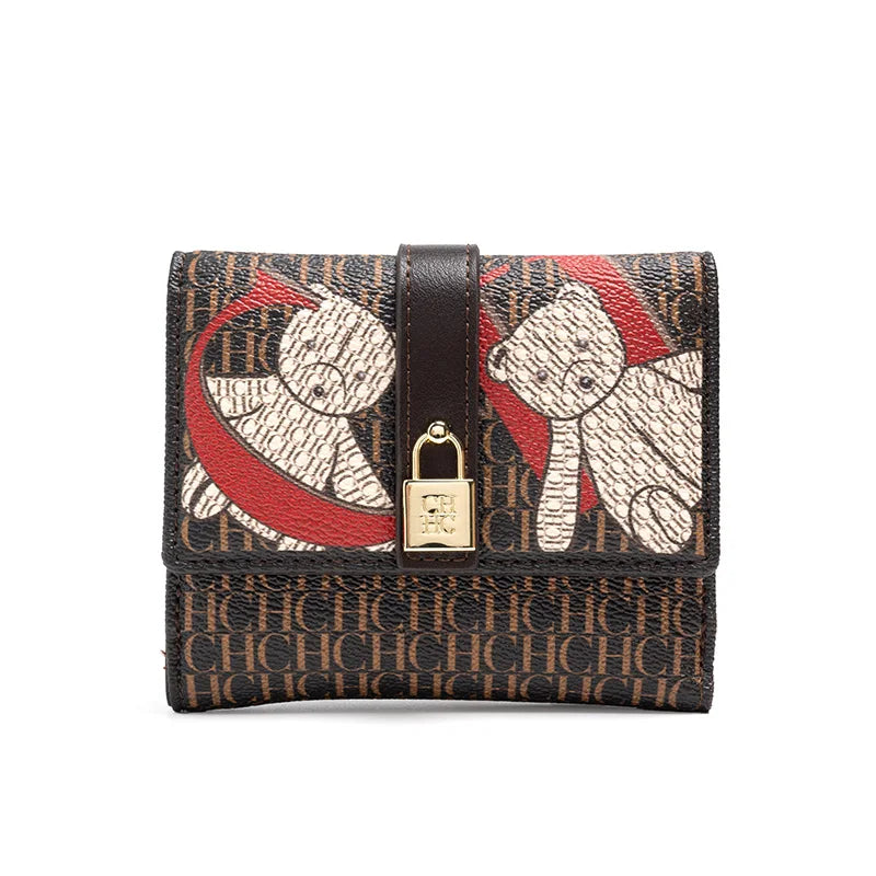 Exquisite High-end High-quality Standard Wallet Women's Temperament Style Card Wallet Fashionable and Multifunctional Letter Printing Design