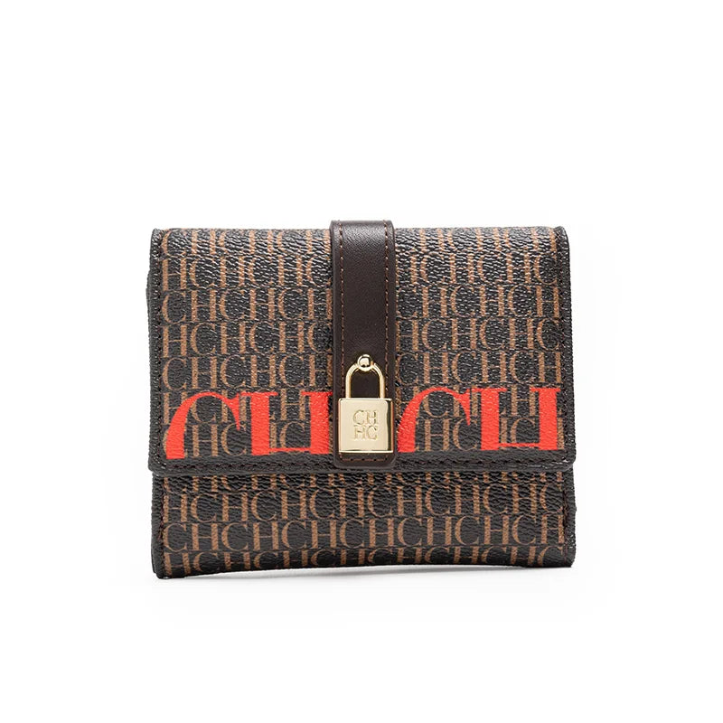 Exquisite High-end High-quality Standard Wallet Women's Temperament Style Card Wallet Fashionable and Multifunctional Letter Printing Design