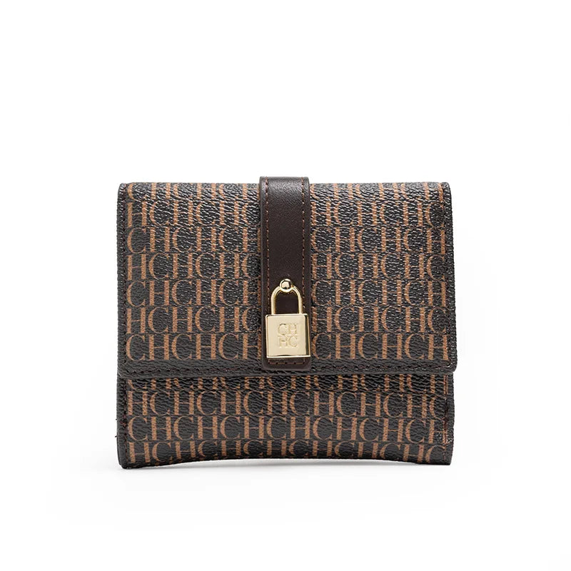 Exquisite High-end High-quality Standard Wallet Women's Temperament Style Card Wallet Fashionable and Multifunctional Letter Printing Design