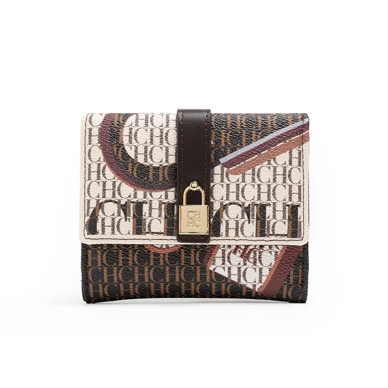 Exquisite High-end High-quality Standard Wallet Women's Temperament Style Card Wallet Fashionable and Multifunctional Letter Printing Design