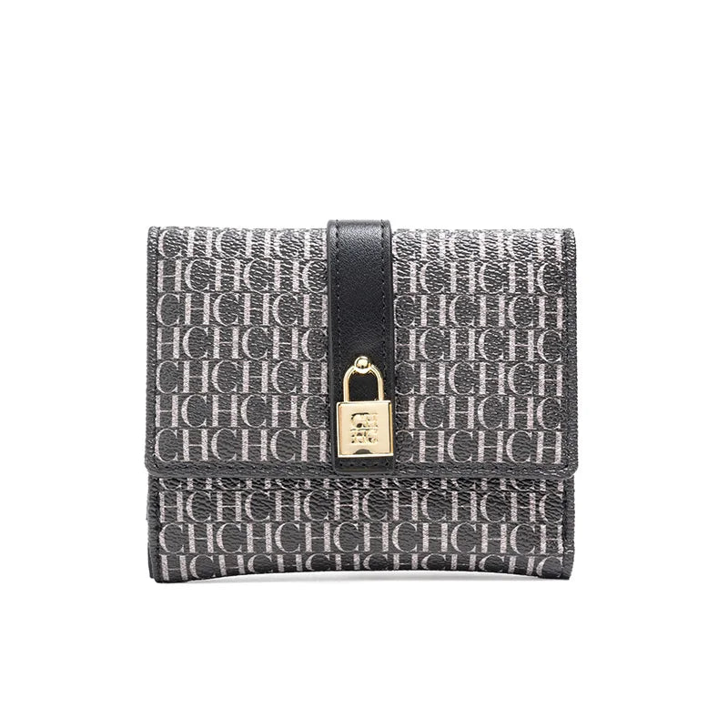 Exquisite High-end High-quality Standard Wallet Women's Temperament Style Card Wallet Fashionable and Multifunctional Letter Printing Design