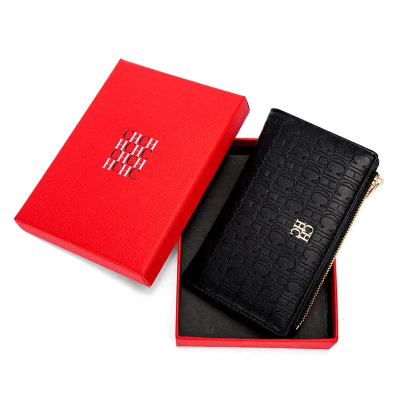 Exquisite Leather Zipper Engraved Short Women's Wallet 2025 New Coin Solid Color Wallet High Quality Fashion Luxury Wallet Suitcase