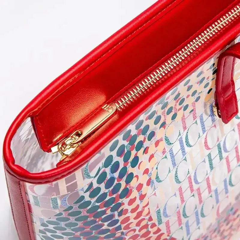 Exquisite Large Capacity Daily Casual High-quality Women's Handbag with High Sense of Women's Temperament Colorful Double-layer Shoulder Bag