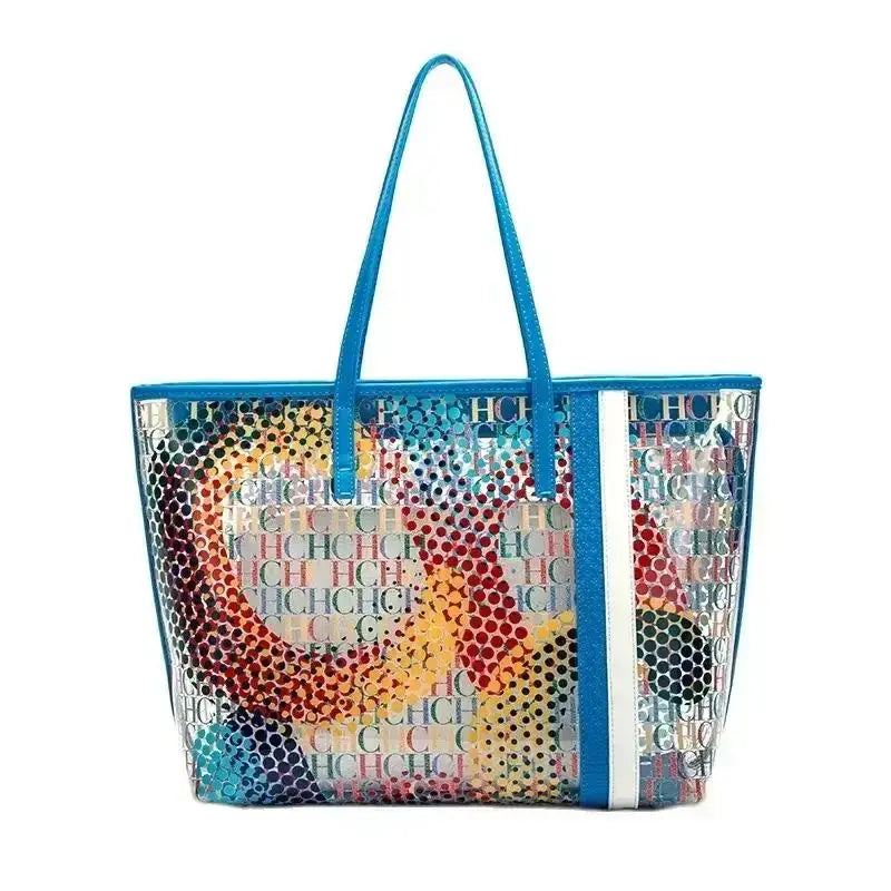 Exquisite Large Capacity Daily Casual High-quality Women's Handbag with High Sense of Women's Temperament Colorful Double-layer Shoulder Bag