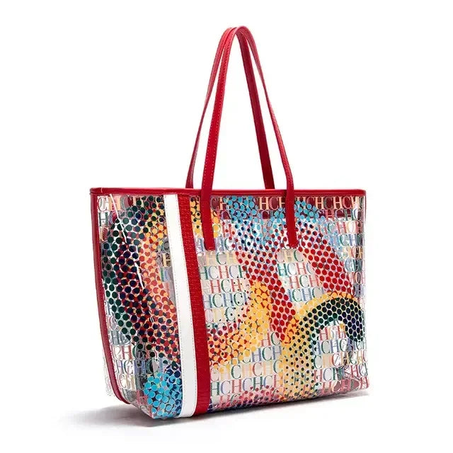 Exquisite Large Capacity Daily Casual High-quality Women's Handbag with High Sense of Women's Temperament Colorful Double-layer Shoulder Bag