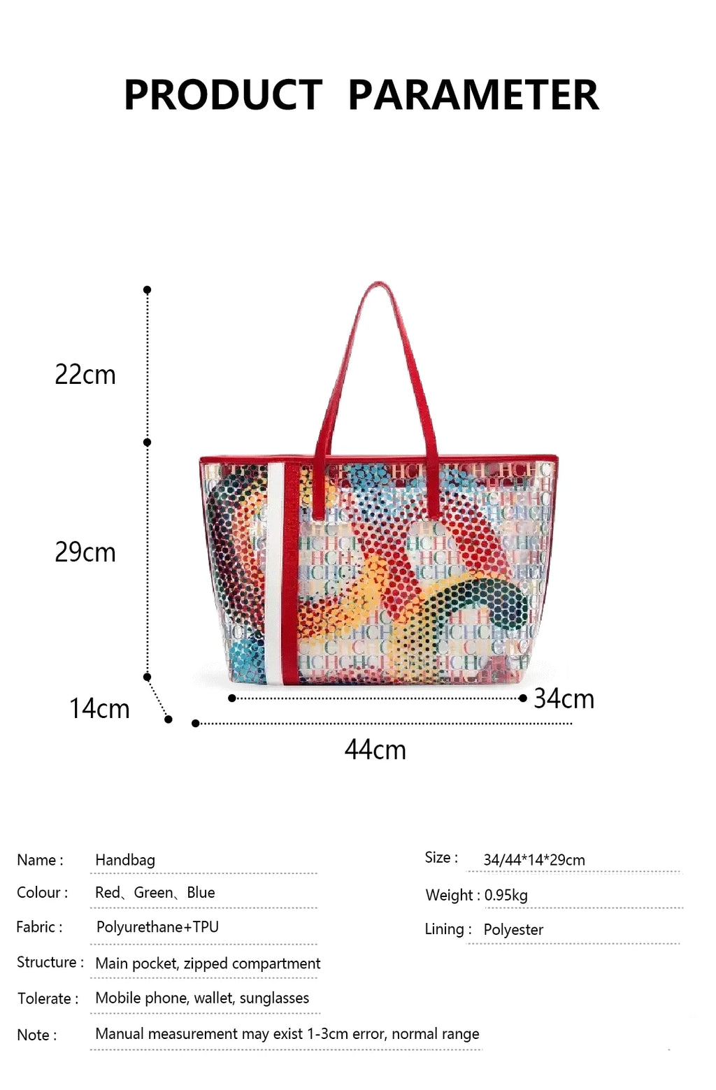 Exquisite Large Capacity Daily Casual High-quality Women's Handbag with High Sense of Women's Temperament Colorful Double-layer Shoulder Bag
