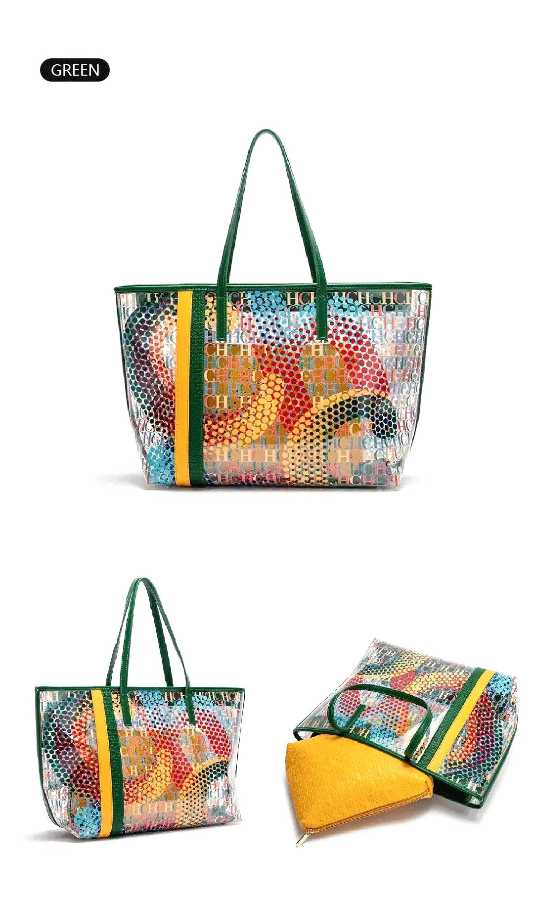 Exquisite Large Capacity Daily Casual High-quality Women's Handbag with High Sense of Women's Temperament Colorful Double-layer Shoulder Bag