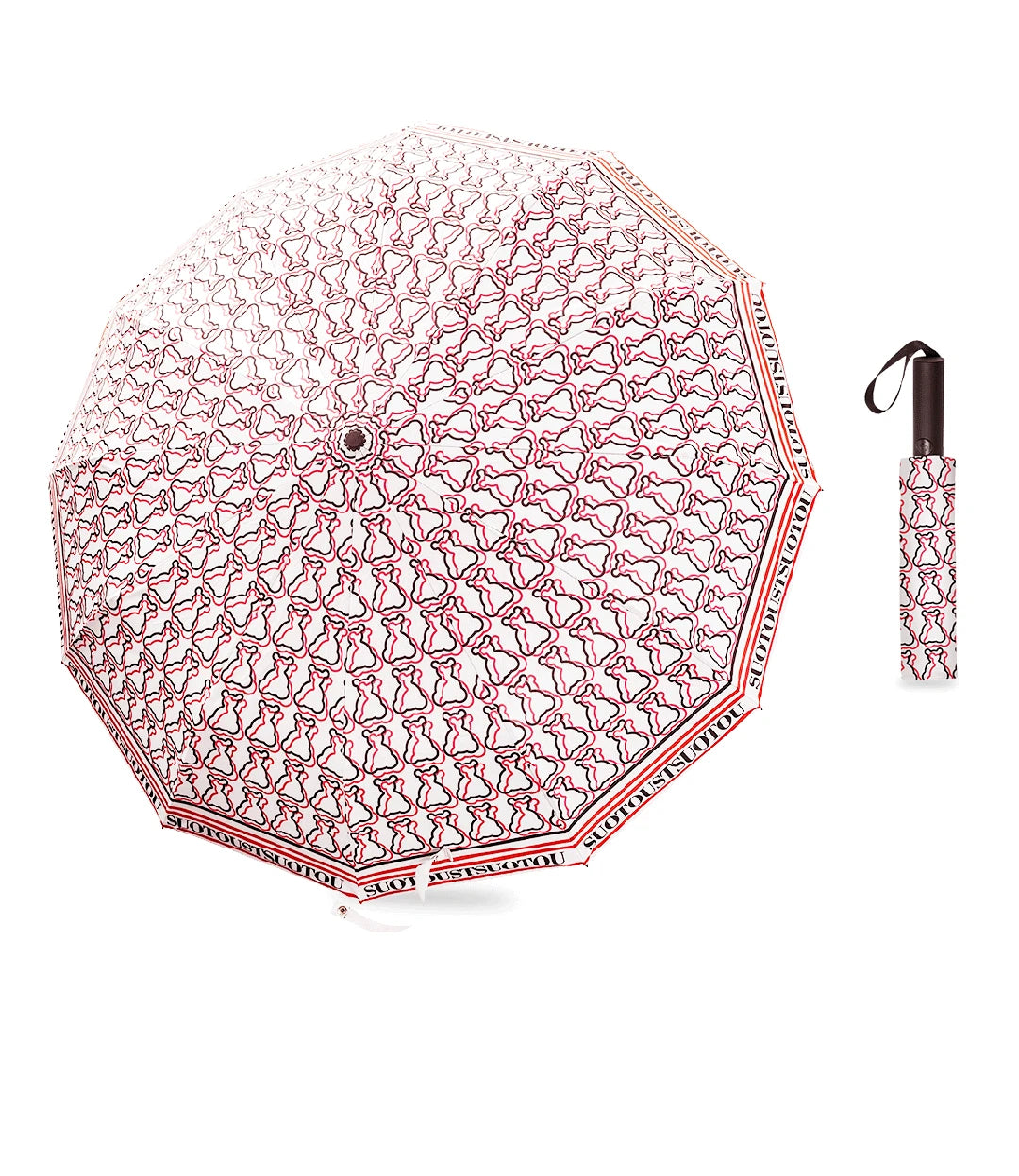 Exquisite and High-quality Windproof Automatic Commuting Folding Umbrella with Cute Printing and Creative Letter Design Straight Handle Multifunctional Umbrella