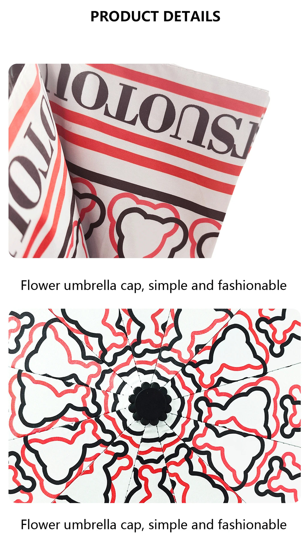 Exquisite and High-quality Windproof Automatic Commuting Folding Umbrella with Cute Printing and Creative Letter Design Straight Handle Multifunctional Umbrella
