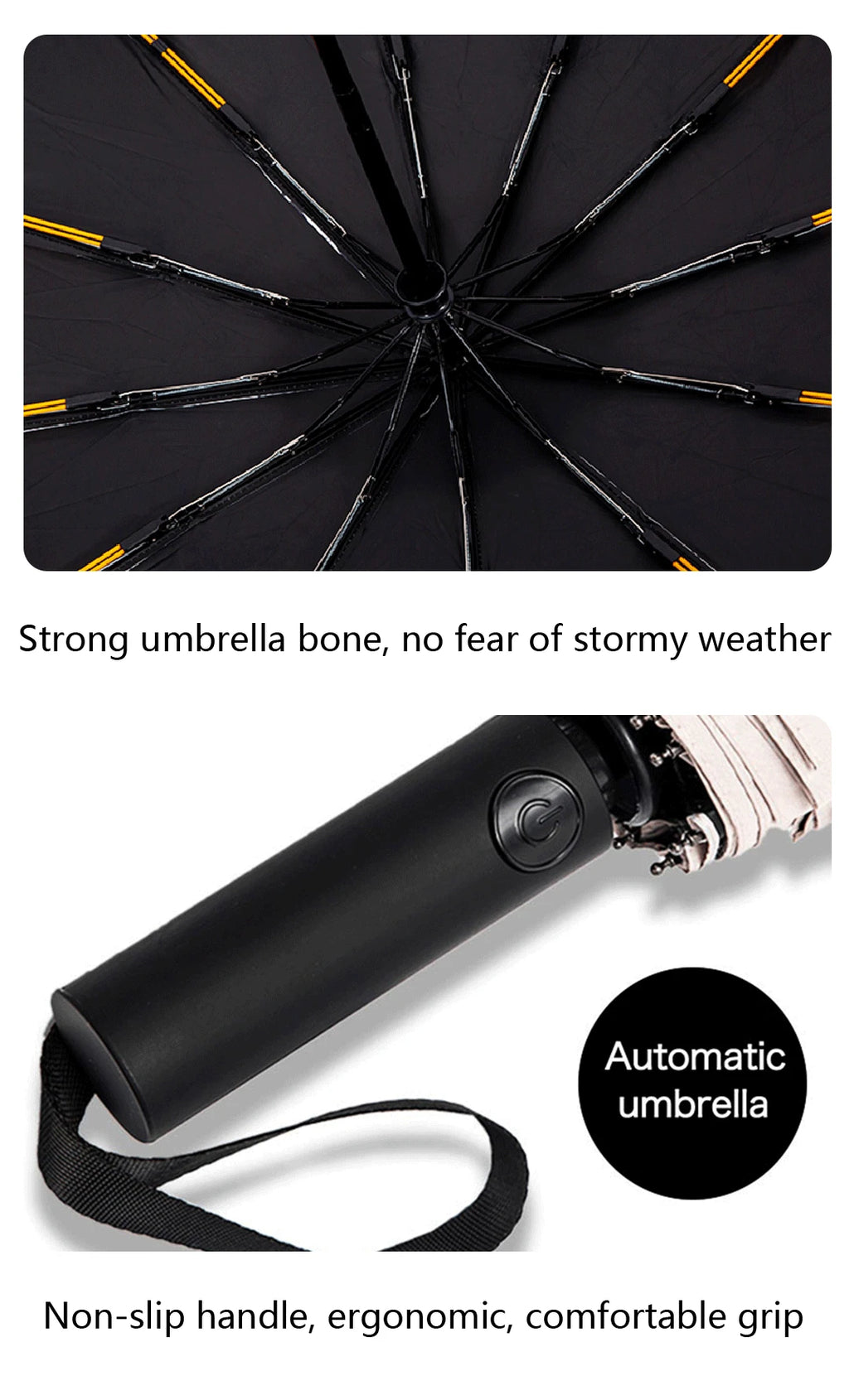 Exquisite and High-quality Windproof Automatic Commuting Folding Umbrella with Cute Printing and Creative Letter Design Straight Handle Multifunctional Umbrella