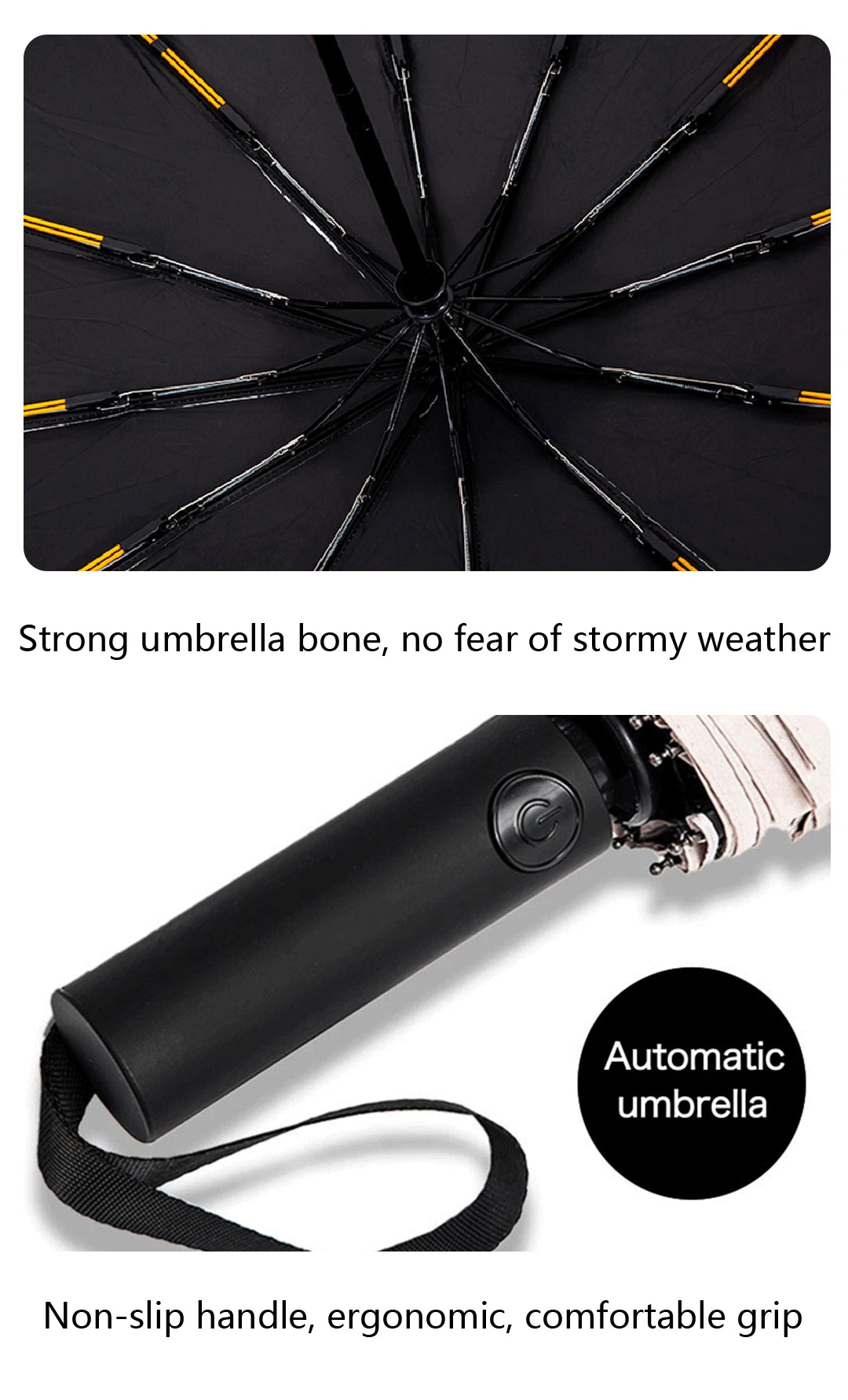 Exquisite and High-quality Windproof Automatic Commuting Folding Umbrella with Cute Printing and Creative Letter Design Straight Handle Multifunctional Umbrella