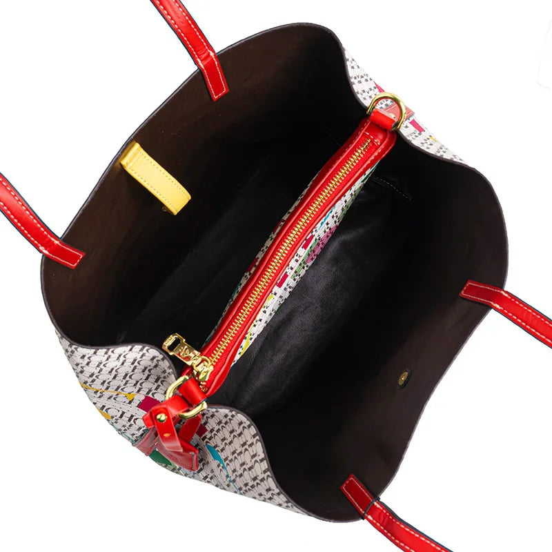 Simple Atmosphere Style Women's Handbag Fashion Women's Handbag Unique Print Design Women's Large Capacity Commuter Bag