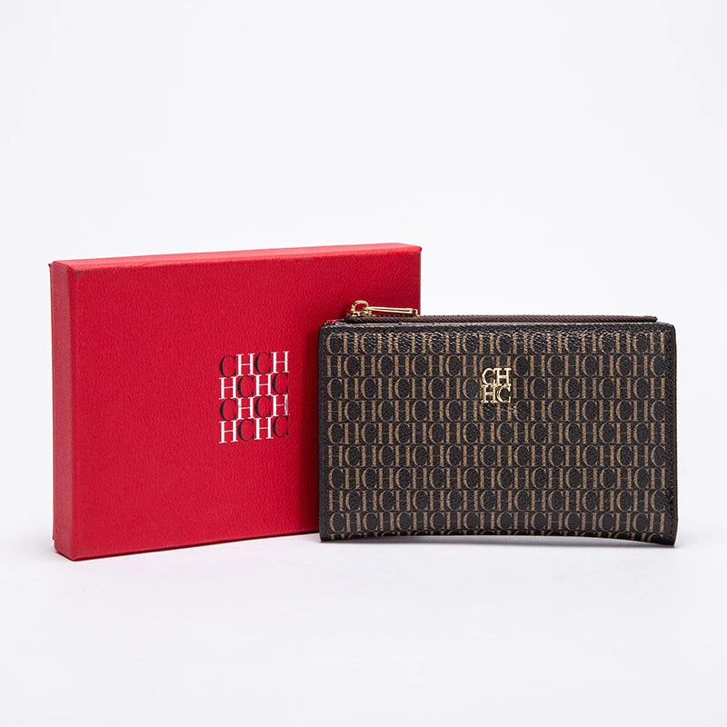 CHCH-Women's Cartoon Printing Long Wallet Retro Classic Wallet PVC Material Fashion Simple Large Capacity Bags