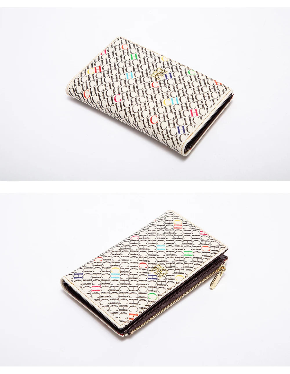 CHCH-Women's Cartoon Printing Long Wallet Retro Classic Wallet PVC Material Fashion Simple Large Capacity Bags