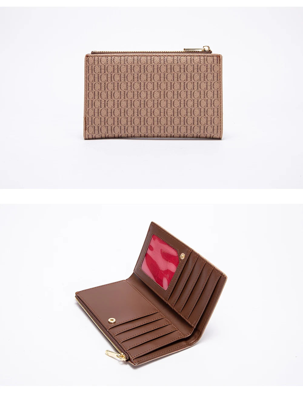 CHCH-Women's Cartoon Printing Long Wallet Retro Classic Wallet PVC Material Fashion Simple Large Capacity Bags