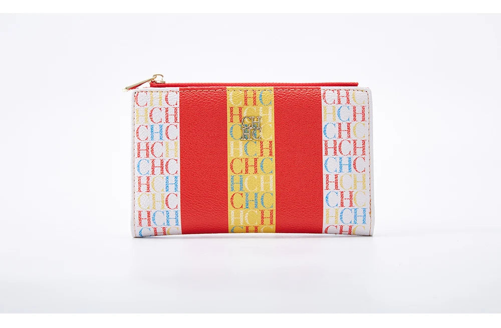 CHCH-Women's Cartoon Printing Long Wallet Retro Classic Wallet PVC Material Fashion Simple Large Capacity Bags
