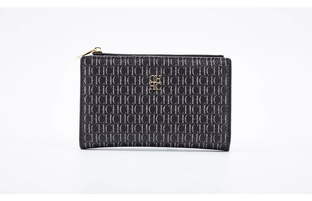 CHCH-Women's Cartoon Printing Long Wallet Retro Classic Wallet PVC Material Fashion Simple Large Capacity Bags