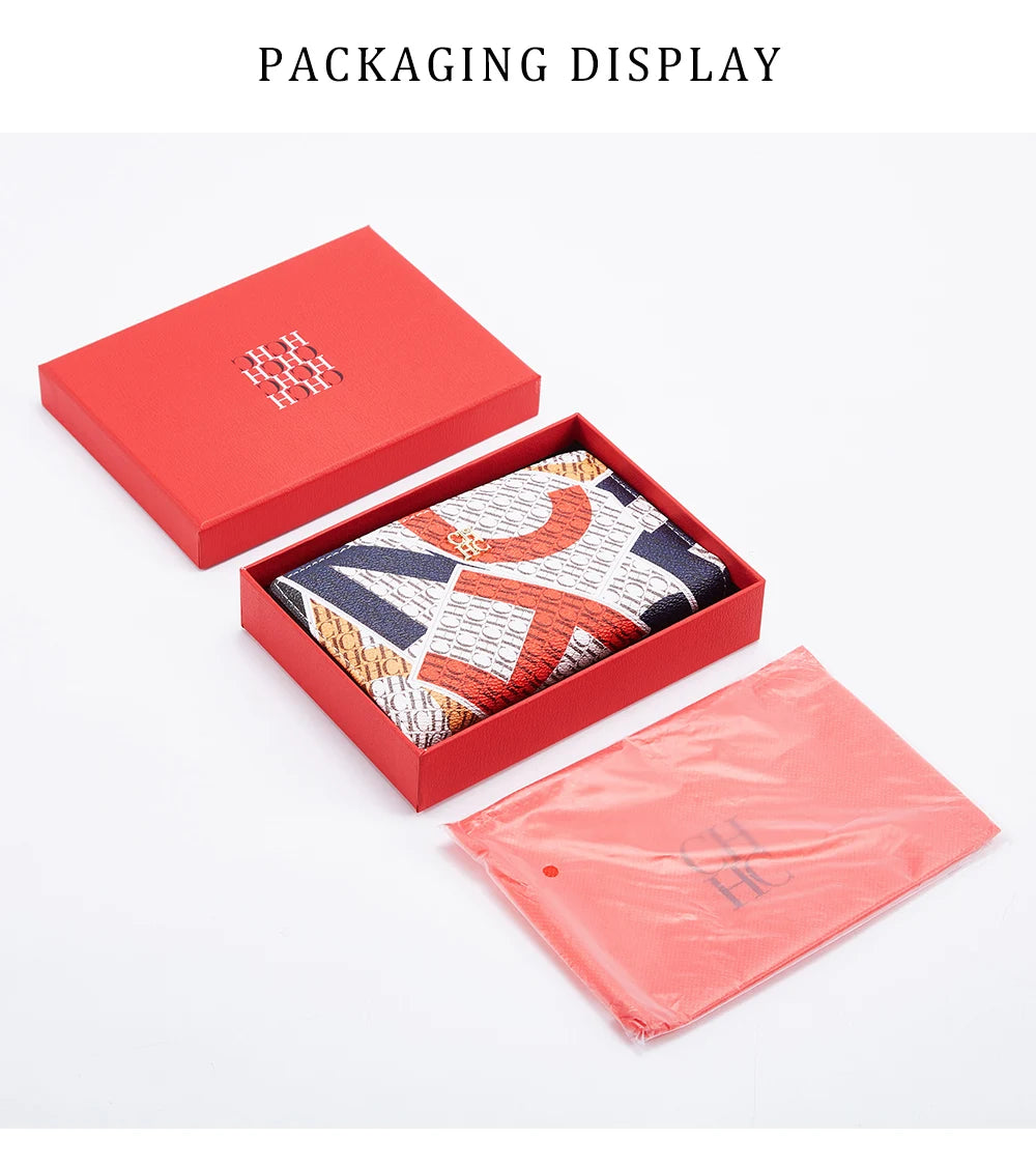 CHCH-Women's Cartoon Printing Long Wallet Retro Classic Wallet PVC Material Fashion Simple Large Capacity Bags