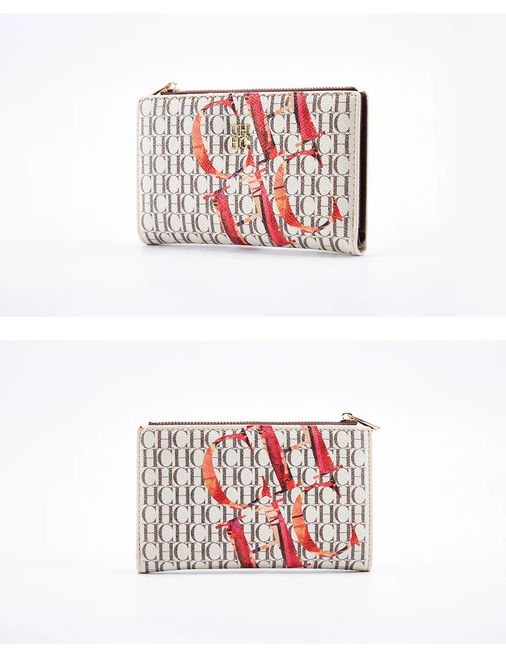 CHCH-Women's Cartoon Printing Long Wallet Retro Classic Wallet PVC Material Fashion Simple Large Capacity Bags
