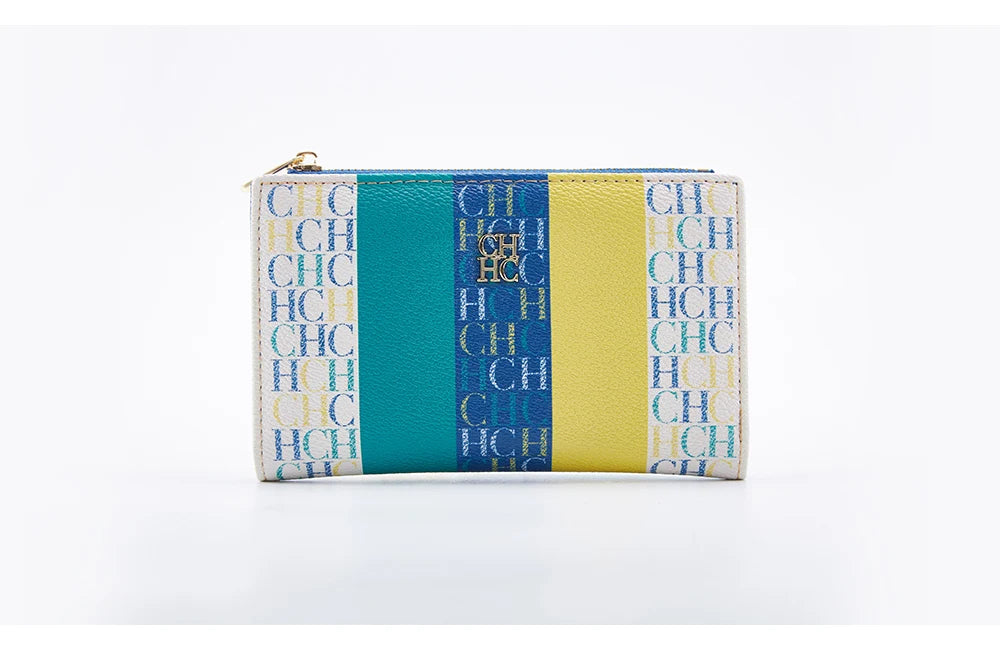 CHCH-Women's Cartoon Printing Long Wallet Retro Classic Wallet PVC Material Fashion Simple Large Capacity Bags