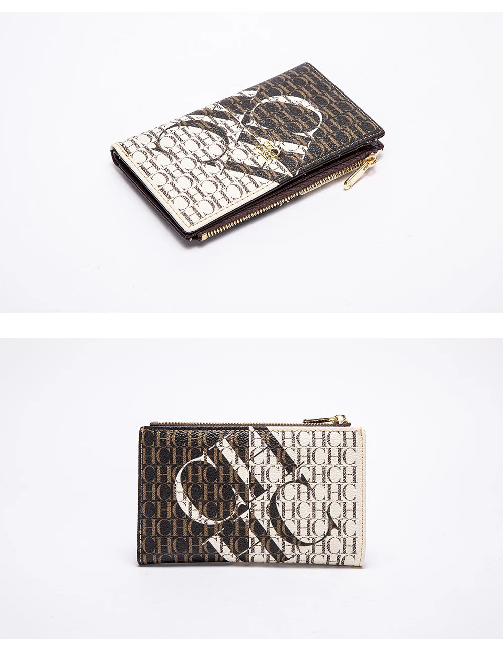 CHCH-Women's Cartoon Printing Long Wallet Retro Classic Wallet PVC Material Fashion Simple Large Capacity Bags