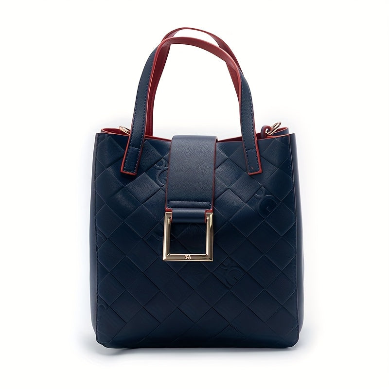 Bolso cruzado acolchado para mujer, estilo elegante, gran capacidad, correa de hombro desmontable, bolso de mano versátil en blanco, rojo, azul o marrón, ideal para uso diario, bolso casual chic | Textura acolchada | Bolso con correa desmontable