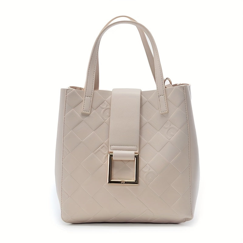 Bolso cruzado acolchado para mujer, estilo elegante, gran capacidad, correa de hombro desmontable, bolso de mano versátil en blanco, rojo, azul o marrón, ideal para uso diario, bolso casual chic | Textura acolchada | Bolso con correa desmontable