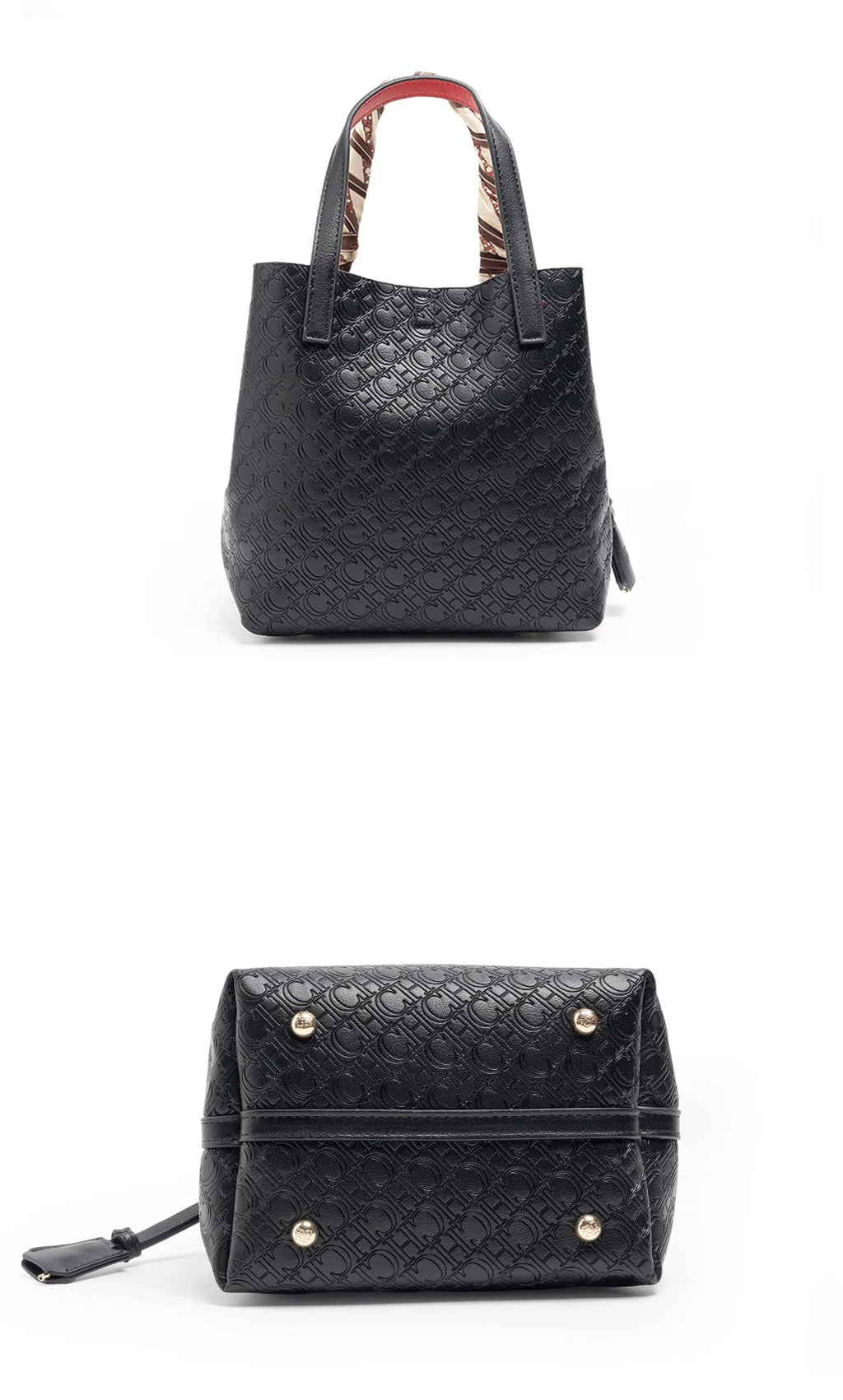 CH Fashion Brand Shoulder Bag for Women Large Capacity Casual Hard Bag with Letters Embossed PU Leather Womenswear