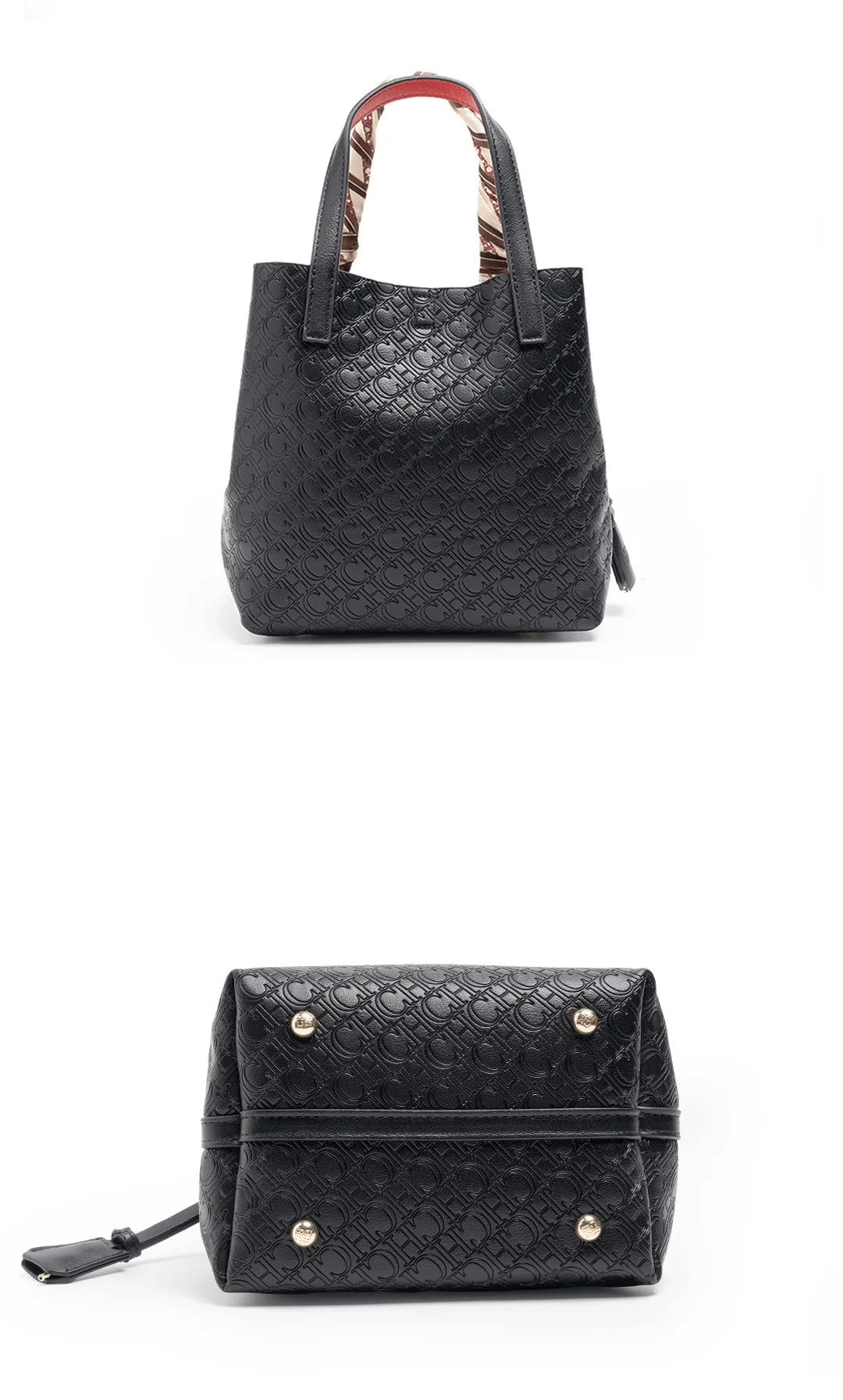 CH Fashion Brand Shoulder Bag for Women Large Capacity Casual Hard Bag with Letters Embossed PU Leather Womenswear