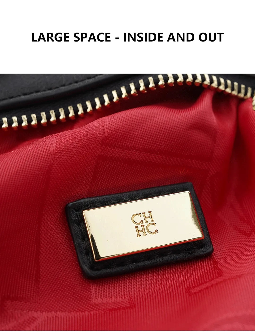 CH High Quality Fashion Ladies Shoulder Bag Senior Sense Pure Colour Letter Print Design Temperament Tote Bag Large Capacity
