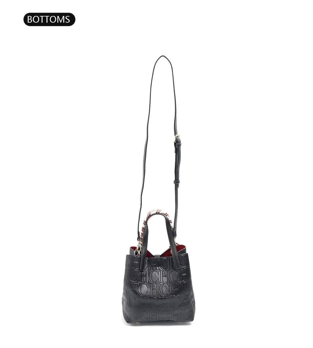 CH High Quality Fashion Ladies Shoulder Bag Senior Sense Pure Colour Letter Print Design Temperament Tote Bag Large Capacity