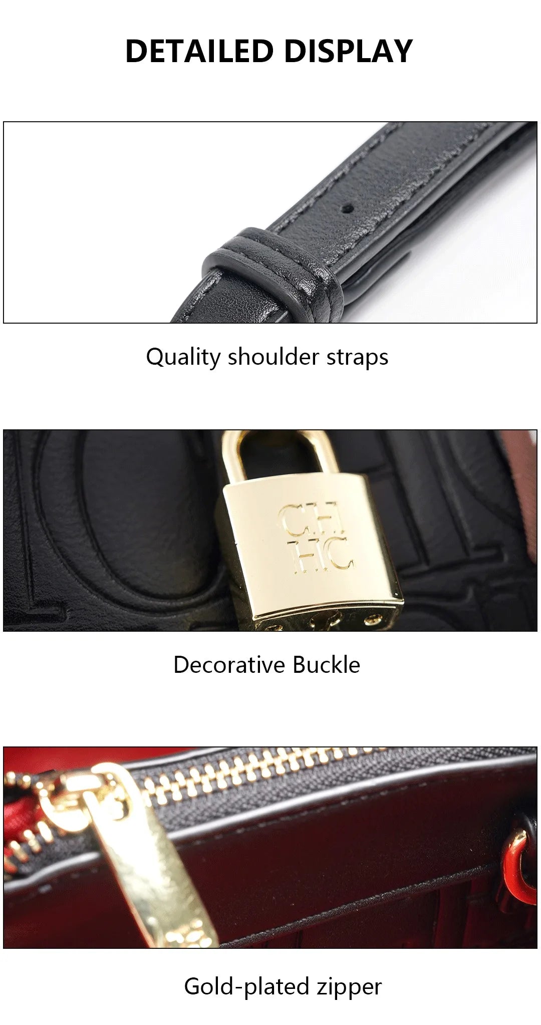 CH High Quality Fashion Ladies Shoulder Bag Senior Sense Pure Colour Letter Print Design Temperament Tote Bag Large Capacity