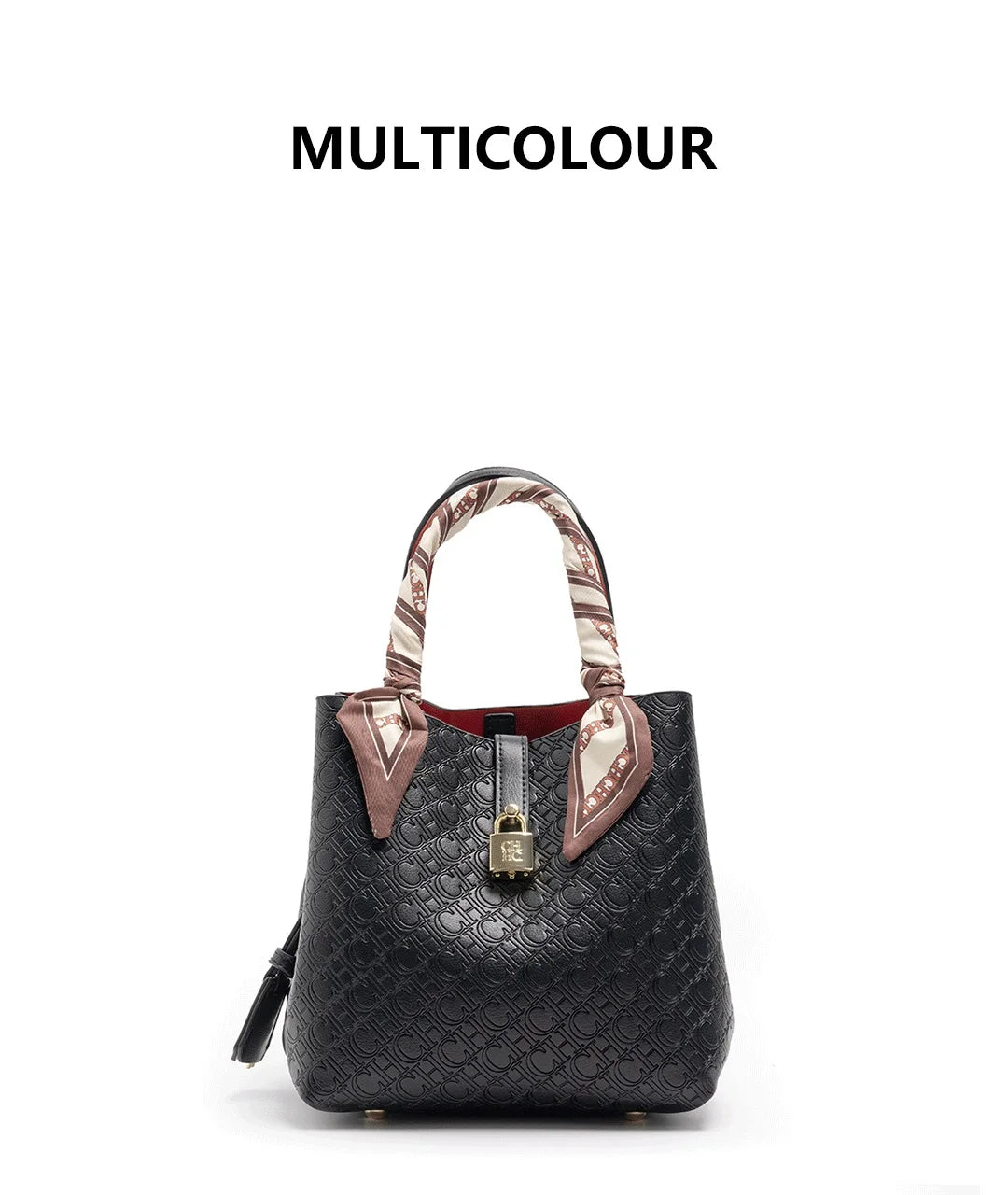 CH Fashion Brand Shoulder Bag for Women Large Capacity Casual Hard Bag with Letters Embossed PU Leather Womenswear